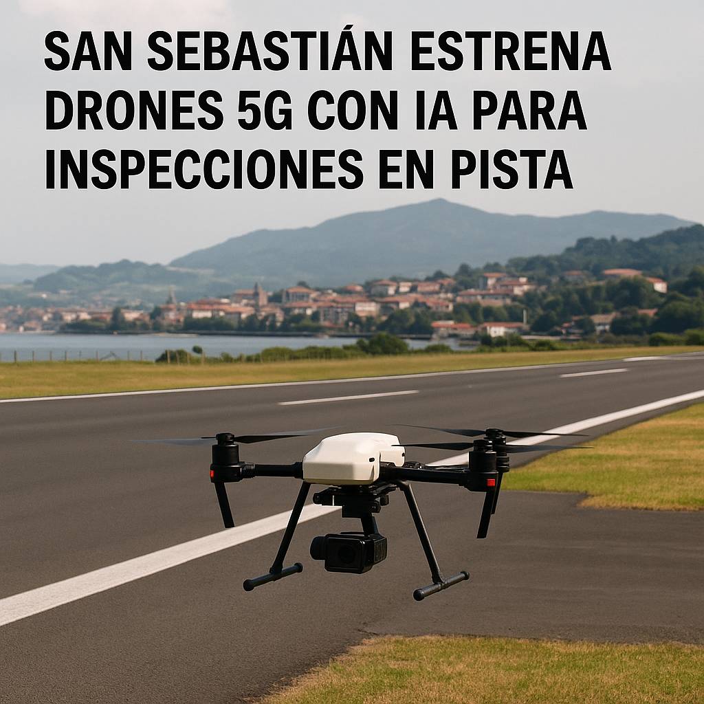 Proyecto pionero en el aeropuerto de San Sebastián: drones 5G + IA garantizan la seguridad en pista